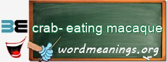 WordMeaning blackboard for crab-eating macaque